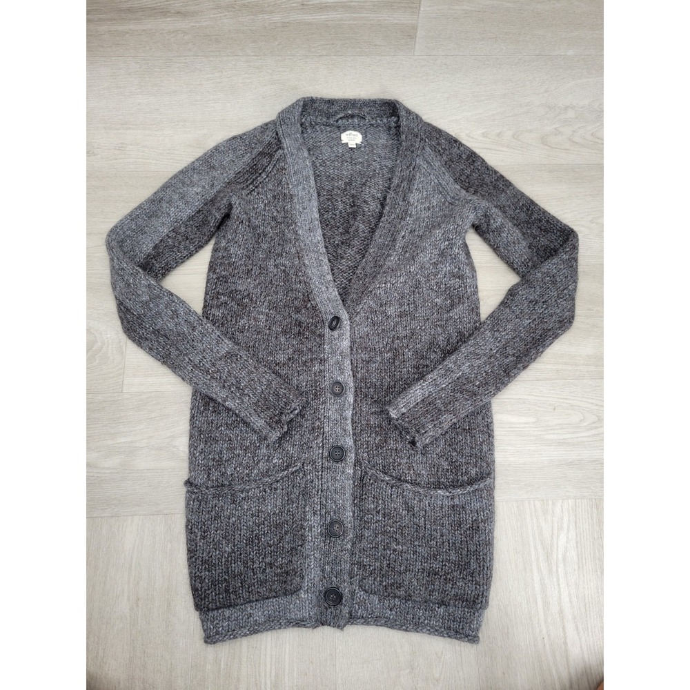 Wilfred Italian Yarn Chunky Knit Cardigan Women's XXS Gray V-Neck Button Front